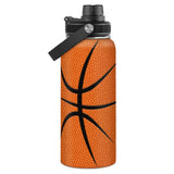Basketball Water Bottle 32oz Stainless Steel Insulated Bottles for Men Women Sports Lovers Fan Players Coach - Basketball Gifts for Birthday Christmas