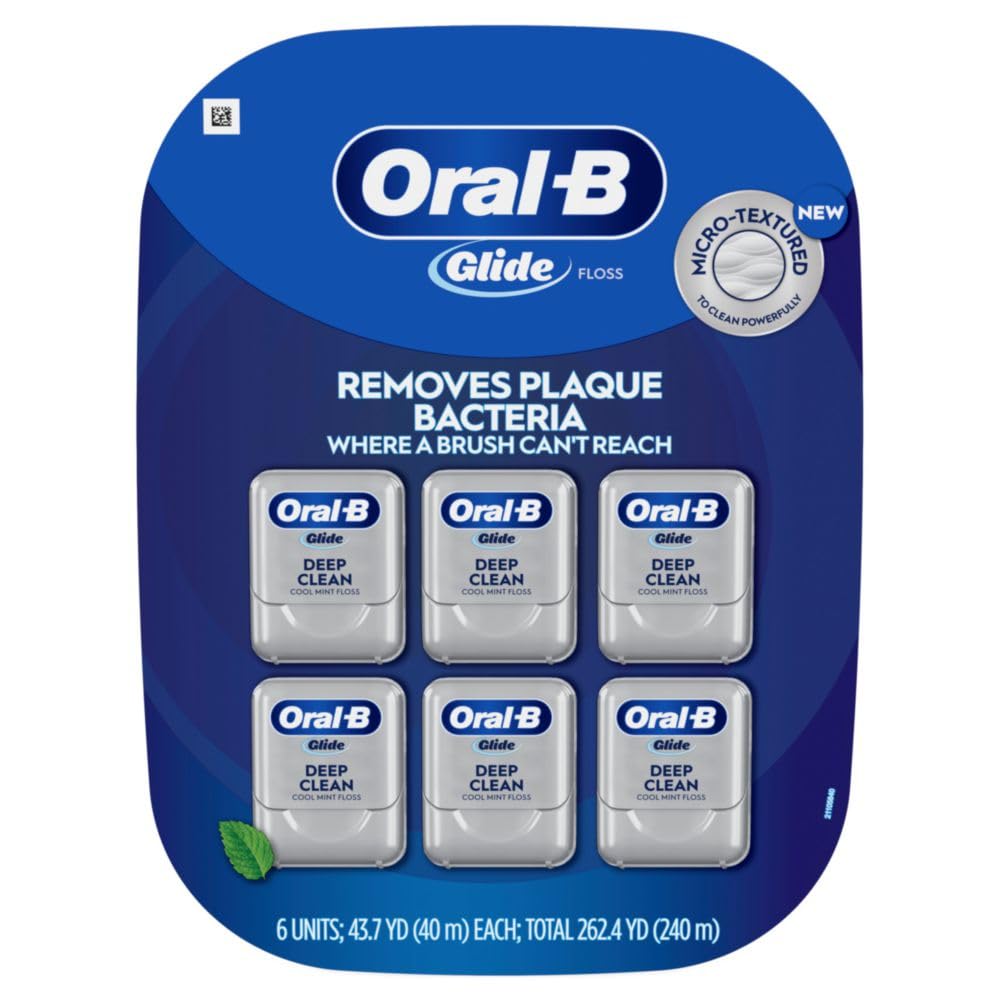 Oral-B Glide Cool Mint Deep Clean Floss, 6 Count, Glide Dental Floss