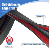 Rubber Edge Trim, Self-Adhesive Rubber Edge Trim, Edge Protector for Sheet Metal, EPDM Material, Fit 1/16"(1.5mm), Length 20Ft, Black Color
