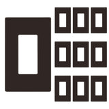 ENERLITES Screwless Decorator Wall Plates Child Safe Outlet Covers, Gloss Finish, Medium Size 1-Gang 4.88" H x 3.11" L, Unbreakable Polycarbonate Thermoplastic, SI8831M-BR-10PCS, Brown