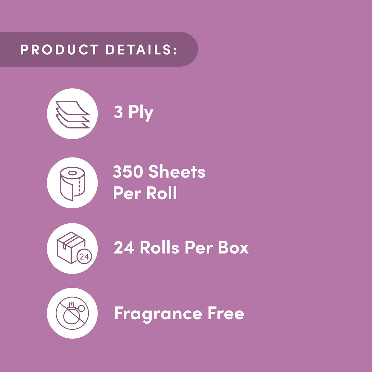 Amazon Aware 100% Bamboo 3-Ply Toilet Paper, Unscented, 24 Rolls, FSC Certified, 350 Sheets, 8400 Count, Pack of 24, Plastic-Free