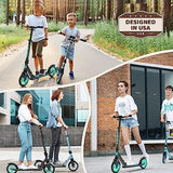 Kick Scooter for Ages 6+,Kid, Teens & Adults. Max Load 240 LBS. Foldable, Lightweight, 8IN Big Wheels for Kids, Teen and Adults, 4 Adjustable Levels. Bearing ABEC9