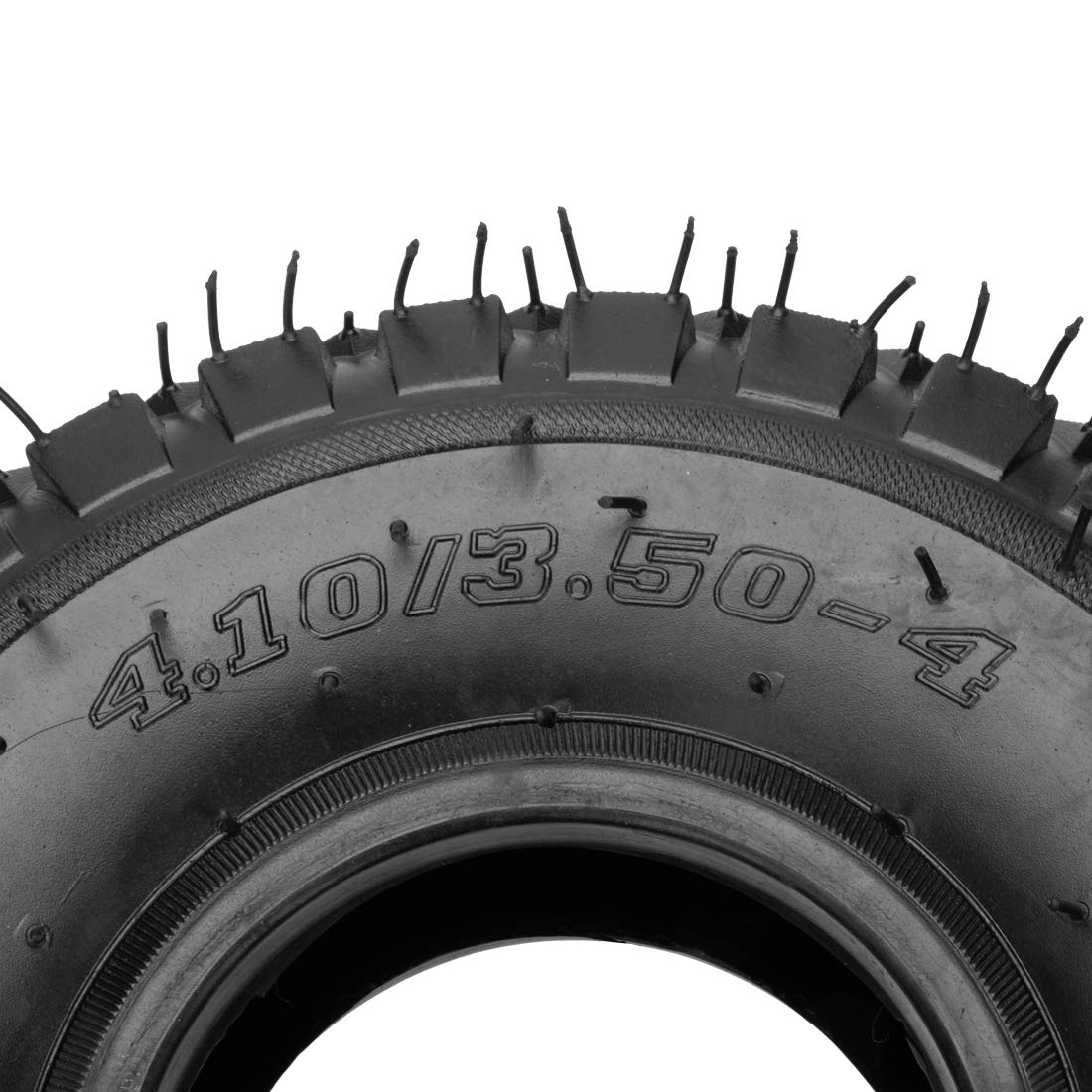 FVRITO Set of Two 4.10/3.50-4 4.10-4 410-4 Tire and Inner Tube with Bent Valve Stem Replacement for Lawn Mower Hand Truck Wheelbarrow Trailers Dollies Wagon Snowblower Compressor Generator Go kart