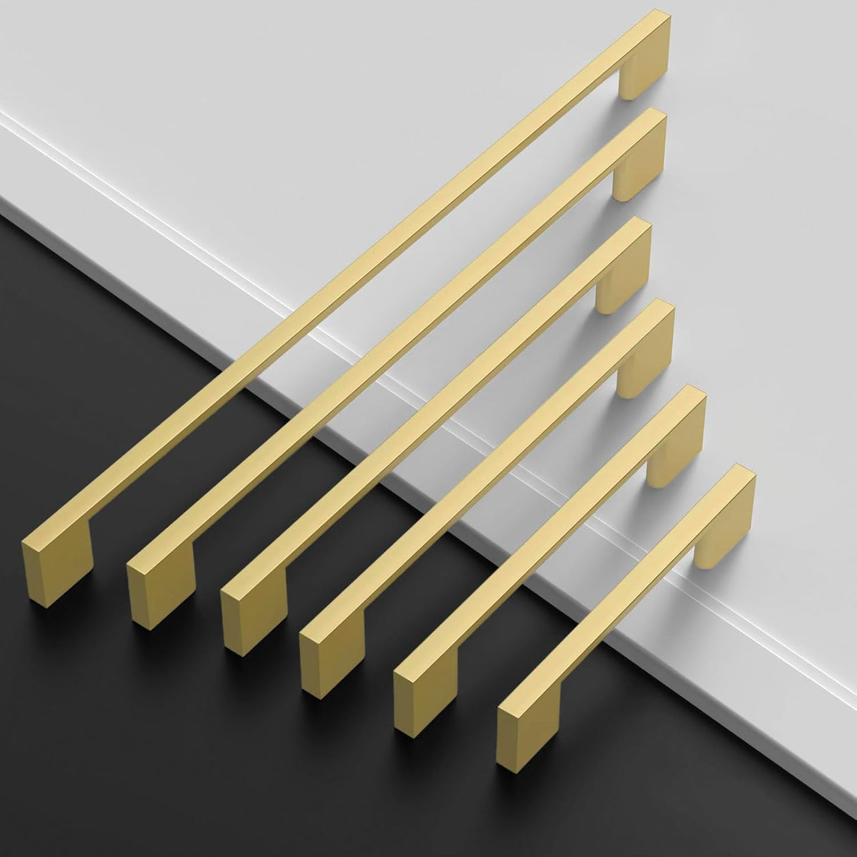 Amerdeco 10 Pack Brushed Brass Cabinet Pulls 3 Inch(76MM) Hole Centers Kitchen Cabinet Handles Cabinet Hardware Kitchen Handles for Cabinets Cupboard Handle Drawer Pulls ZH0060