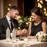 SupBri Rose Shadow LED Flameless Candles, 6PCS Romantic Battery Operated Candles Led Pillar Candles for Valentines Anniversary Wedding Christmas Decorations(White, D 2.5" x H 7.2")