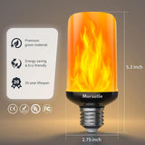 Morsatie 【Upgraded Flame LED Flame Light Bulbs, 4-Mode Flickering Light Bulbs with Upside Down Effect, E26 Fire Light Bulb for Halloween Christmas Party Porch Patio Indoor Outdoor Decoration, 4 Pack
