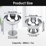Hapivida Ice Cream Cup, 4Pcs Stainless Steel Serving Dessert Bowls Cups Sauce Bowls Mini Round Footed Yogurt Snack Candy Cups for Salad Fruit Pudding Christmas Party