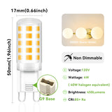 TJOY 12 Pack G9 LED Bulb 4W Equivalent 40 Watt, Replacement G9 Halogen Light Bulb, 3000K Soft Warm White, T4 Bi-pin Base, Small G 9 Socket for Chandelier, 120V, 450 Lumen, Non-dimmable