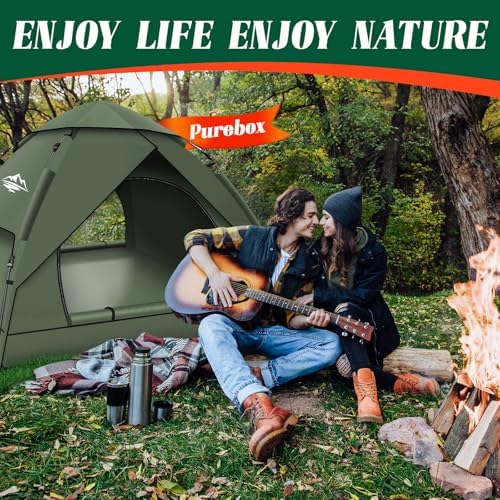 Pop Up Tents for Camping,2-3 Person Tent Easy Setup,Waterproof & Windproof Camping Tents, 60S Instant Double Layer Tent for Trekking, Family, Backpacking