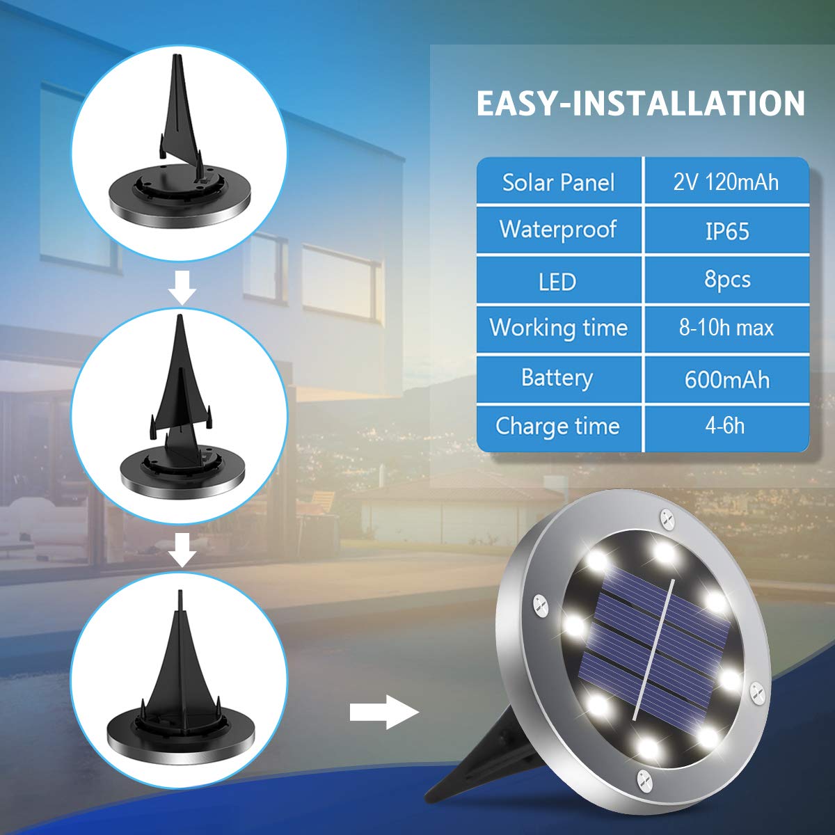 OULONGER Solar Lights Outdoor 16 Pack, Solar Garden Outdoor Waterproof Pathway Lights Bright In-Ground Light Outdoor Lighting Decor for Lawn, Patio, Yard, Driveway, Step and Walkway White Light