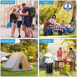 XXL Portable Toilet - 19.7"H Adjustable Foldable Camping Toilet, Luggable Loo with Lid, Strap,Toilet Bag for Camping, Hiking, Travel and Car