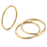 NOKMIT 1mm 14K Gold Filled Rings for Women, Non Tarnish Stacking Band 3P-8