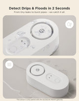 GoveeLife Water Leak Detector 5 Pack with 105dB Adjustable Alarm, Water Alarm with Dual Sets Sensor Probes Leaks and Floods. Suit for Home, Basement, and Kitchen(Cannot Connect to Wi-Fi Directly)