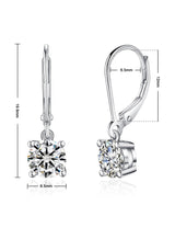 YODEWA 2CT Moissanite Earrings for Women Silver Drop Dangle Earrings, 6.5mm