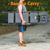 BONTEC 4-Step Ladder, 400lbs Max Load, Folding Step Stool with Tool Tray, Anti-Slip Pedals, Sturdy Steel, Lightweight Portable Ladder with Handrail for Home & Work Use, Black