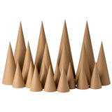 Crafjie 20PCS Paper Mache Cones Open Bottom Variety Pack Set of 4pcs 13.75x5, 6pcs 10x4, 10pcs 5.9x2.75 in, Paper Cone for DIY Art and Crafts Projects, Christmas Gnomes Christmas Tree, Halloween Decor
