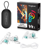 Hearprotek Concert Ear Plugs, 2 Pairs Reusable High Fidelity Musician Ear Plugs, 23db Noise Reduction, Green Silicone Earplugs for Concerts, Festivals, DJs, Nightclubs, Drumming, Parties