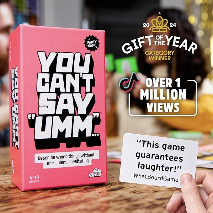 You Can't Say UMM: Fast Party Game for Kids and Adults, Ages 8+