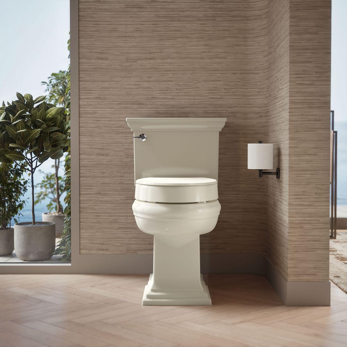 KOHLER 25875-96 Hyten 3" Height, Elevated Soft Close Elongated Toilet Seat, Contoured Seat with Grip-Tight Bumpers, Quick-Attach Hardware, No Slam Toilet Seat, Biscuit (Pack of 2)