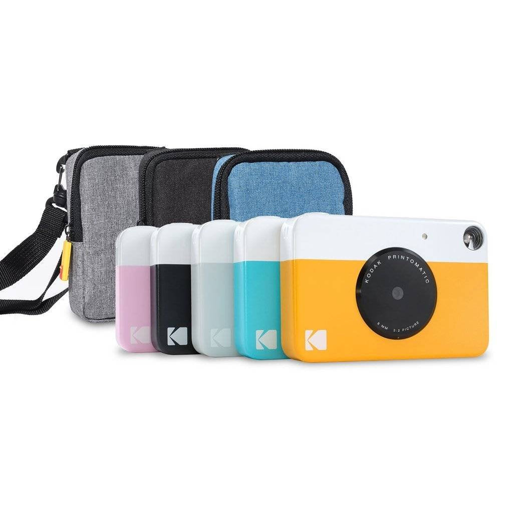 KODAK Printomatic Full-Color Instant Print Camera Starter Bundle + Carrying Case + Zink 20pk Photo Paper - Colorful Photos On 2x3 Sticky-Back Paper - Fun Gift for Birthday Christmas Holiday - Green