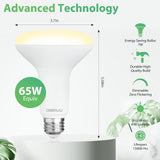 DEGNJU BR30 LED Bulb, Dimmable Flood Lights Indoor CRI80 7W Equivalent 65W 2700K Soft White 650 Lumens, 15000 Lifetime Hours Recessed Light Bulbs, Interior E26 Base LED Can Light Bulbs, 6 Pack