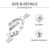 MDJY 925 Sterling Silver Inspirational Rings for Women Hope Rings Encouragement Jewelry (Just Breathe 01)