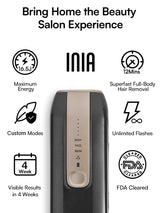 Laser Hair Removal Device for Women and Men, INIA Fond Hair Remover with Long-Lasting in Hair Reduction for Body&Face, Safe at-home Results for Armpits, Bikini and Legs