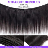 12A Human Hair Bundles 18 20 22 Inch Straight Bundles Human Hair 100% Unprocessed Brazilian Virgin Hair Natural Color Straight Hair Extensions for Women