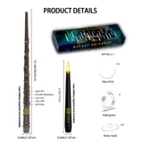 Lezonic Black Floating Candles with Wand Remote, Set of 12 Magic Flameless Candles Battery Operated, Flikering Hanging LED Taper Candlesticks Christmas Decorations, 0.51" x 6.7"