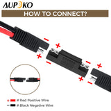 Aupoko 10 AGW 10FT SAE to SAE Solar Extension Cable, Extension Cord with SAE Quick Disconnect/Connect Adapter and SAE Polarity Reverse Adapter for Battery, Motorcycle, Cars, RVs(10 FEET/3M)