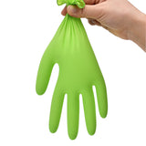 TitanFlex Heavy Duty Green Industrial Nitrile Gloves, 8-mil, Medium, Box of 50, Latex Free, Raised Diamond Texture Grip, Powder Free, Food Safe, Rubber Gloves, Mechanic Gloves