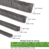 YOCCEK Self-Adhesive Weather Stripping Seal for Doors & Windows – Soundproof Insulation Gap Filler for Sliding, Exterior, Front, and Jamb Frames – 0.6" x 0.35" x 33 ft, Gray