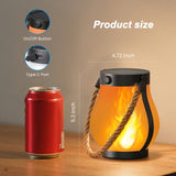 Hompavo Gen2 Solar Lanterns Outdoor Waterproof with Realistic Flickering Flame, Dual Charging (USB/Solar) & 2 Modes - Decorative Hanging/Table Lights for Yard Patio Garden Halloween Christmas Decor, 2