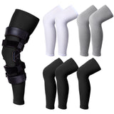 Sosation 8 Pcs Knee Brace Undersleeve Knee Sleeve for Under Brace Closed Patella Compression Breathable Leg Sleeves for Men Women Thigh Shin Support for Sports Protector(X-Large)