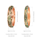 UJOY Vintage Jewelry Cloisonne Handcrafted Enameled Gorgeous Rhinestone Hinged Cuff Bracelet Bangles Gifts 88C06 Rose Green