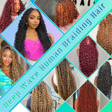 Human Braiding Hair 18 Inch 6 Bundles Human Hair Braiding Hair No Weft Deep Wave Bulk Human Hair for Braiding Hair Extensions for Boho Braids Wet and Wavy 150g P4/27#