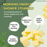 Morning Energy Shower Steamers Aromatherapy for Energy - Christmas Gift - Adult Stocking Stuffer - USA Made - Peppermint & Lemon Shower Bomb Tablets -Soothing Natural Essential Oils (10 Pack)