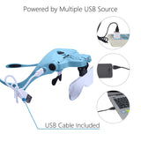 YOCTOSUN Magnifying Glasses with Light for Close Work, Head Magnifier with 5 Interchangeable Lenses and 2 LED Lights, Hands Free Head Mount Magnifying Glass for Crafts, Cross Stitch, Jewelry