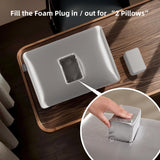 USlixury Piercing Pillow - Ear Piercing Pillow with Foam Plug, 4''H Mini Donut Plilow with 4.7x3.2 Off Center Ear Hole, CertiPUR-US Memory Foam Hole Plilow for Side Sleeper, Satin Cover, Silver Grey