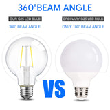 ENERGETIC SMARTER LIGHTING 5W Dimmable G25 LED Edison Light Bulb, G25 (G80) Globe Bulb, 60W Equivalent, 5000K Daylight, Christmas Light, E26 Standard Base, ETL Listed, 6-Pack