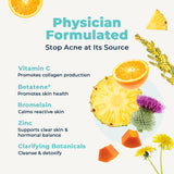 VitaMedica Clear Skin Vitamin Formula | Noncystic Acne Supplement for Skin Clearing | Breakout Treatment for Women and Men | Vitamins A, C, E, Selenium, Chromium, and Zinc for Skin Health | 2 Pack