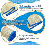 Qunclay 4 Packs Straw Beach Mat Waterproof Non Slip Straw Mat Foldable Lightweight Picnic Mat with Trim for Camping Sunbathing Picnic Floor Yoga