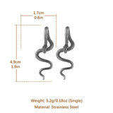 HZMAN Gothic Snake Stud Earrings for Women,Hypoallergenic,Waterproof