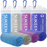 Sukeen [4 Pack] Cooling Towel (40"x12"),Ice Towel,Soft Breathable Chilly Towel,Microfiber Towel for Yoga,Sport,Running,Gym,Workout,Camping,Fitness,Workout & More Activities