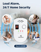 Firlarm Natural Gas Detector, Plug-in Gas Leak Detector for Home, Propane Leak Alarm for RV and Kitchen, with LED Digital Display