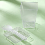 Toowood 100pcs Clear Dessert Cups with Lids and Spoons, 5.4oz Mini Dessert Cups Reusable Square Parfait Cup for Party Appertizer, Christmas