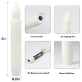 MUMCHASI 24 Packs Flameless Taper Candles Battery Operated Candlestickes Electric LED Candles Flickering Christmas Candlesticks Warm Yellow Light Halloween Fall Decor H: 6 inches No Remote