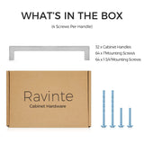 Ravinte 32 Pack 7-1/2 Inch Square Cabinet Handles Satin Nickel Pulls Brushed Nickel Drawer Pulls Kitchen Cupboard Hardware for Cabinets Cupboard Drawer Handles