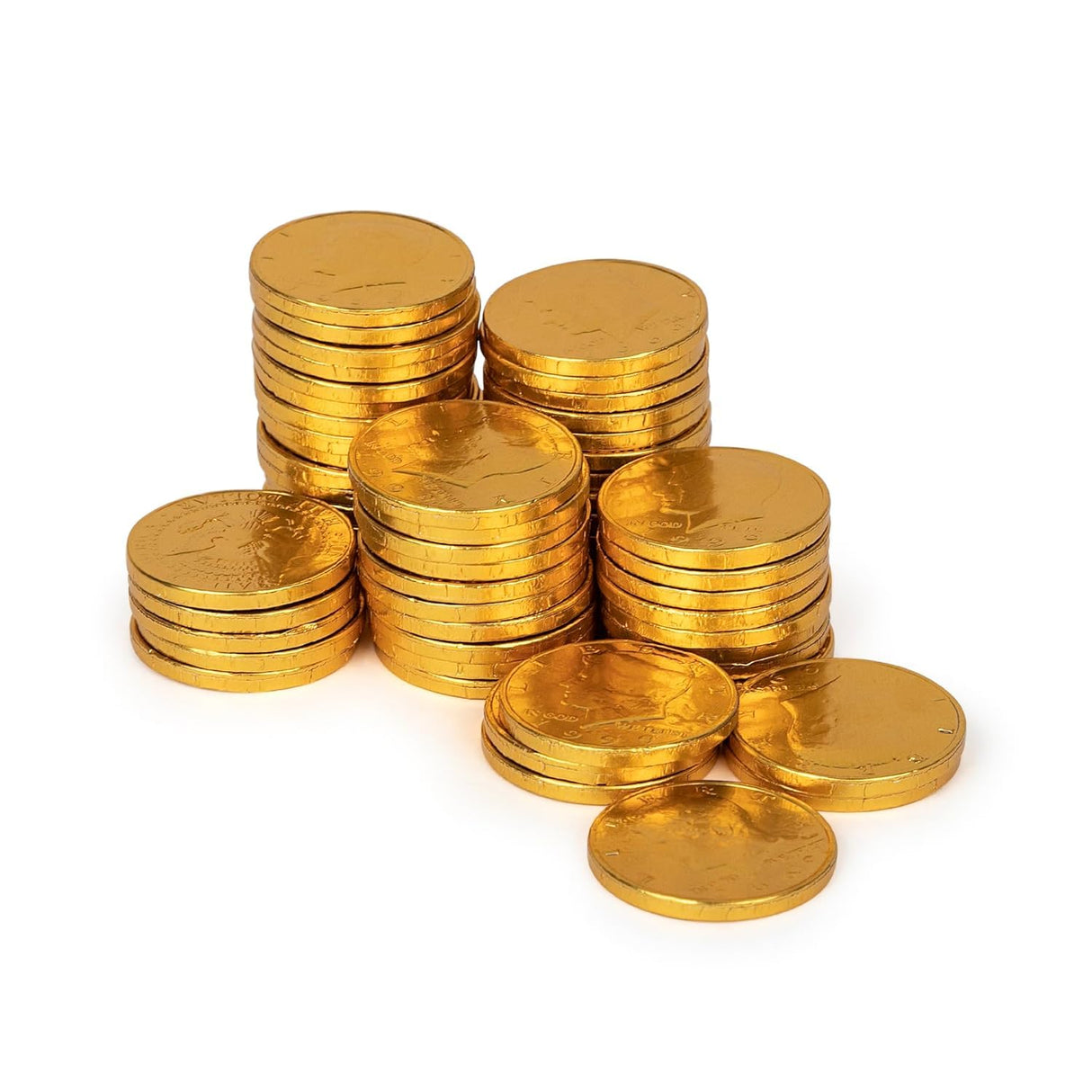 Holiday Gold Half Dollar Chocolate Coins 1LB. Milk Chocolate Coins for Birthdays, Christmas, Halloween or any ocasion. Half Dollar Gold Foil Coins, Pieces Individually Wrapped (1 Pound)