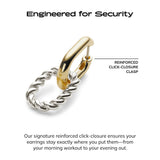 Ana Luisa Ash Double Hoop Earrings for Women - 14K Gold Plated, Silver & Two-Tone Drop Dangle Hoop Earring - Trendy Paperclip Link Huggie Hoop - Hypoallergenic, Water-Resistant & Tarnish-Free Jewelry
